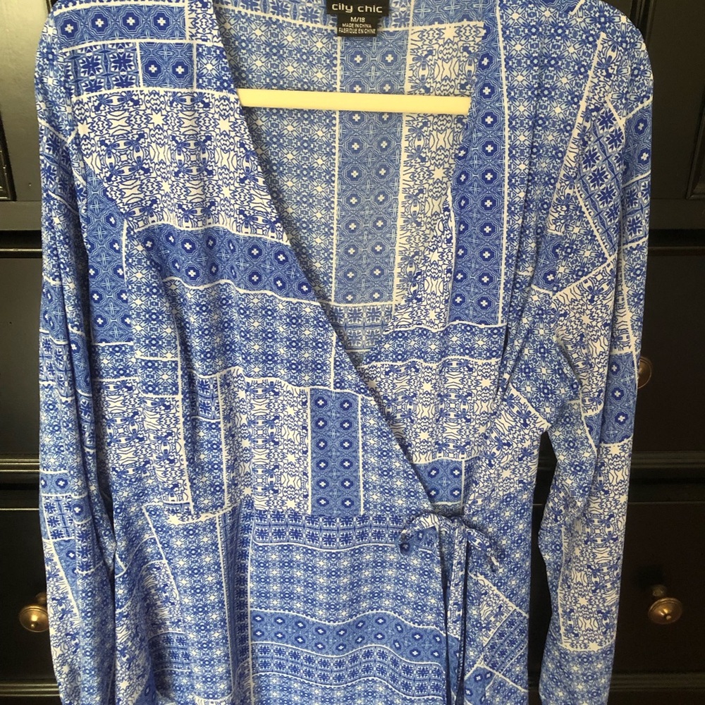 City Chic Wrap Blouse Size 18